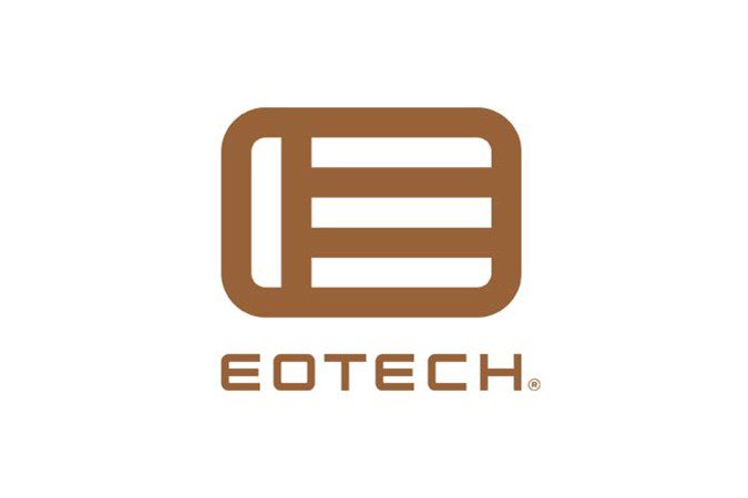 Eotech logo in brown color and white background
