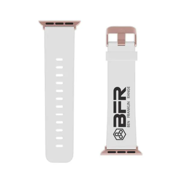 The BFR Logo - Watch Band for Apple Watch is white and pink.