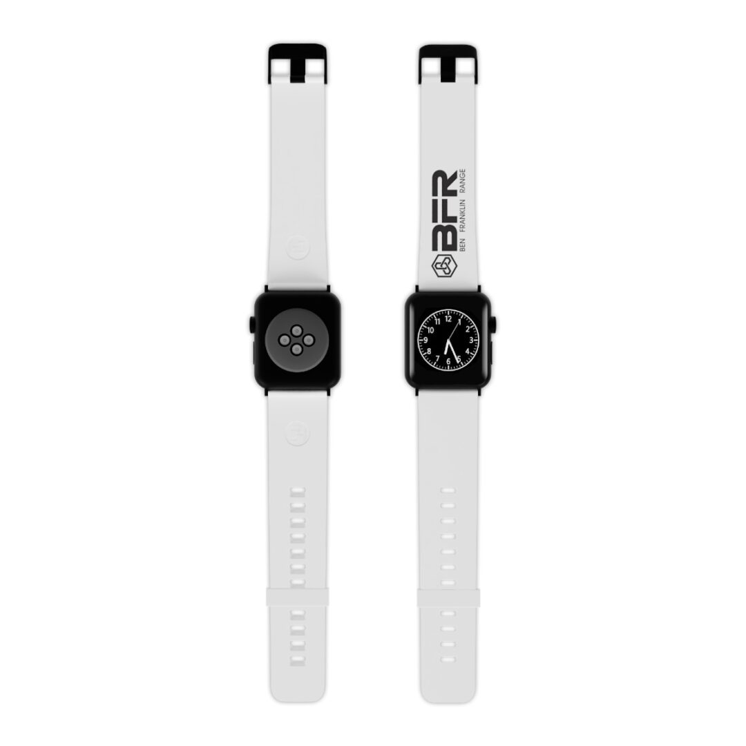A white and black BFR Logo - Watch Band for Apple Watch on a white background.