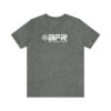 The BFR Logo - Unisex Jersey Short Sleeve Tee on a gray t-shirt.