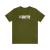 A green BFR Logo - Unisex Jersey Short Sleeve Tee with the word bfr on it.
