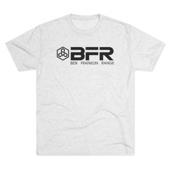 The BFR - Logo - Unisex Tri-Blend Crew Tee on a gray t - shirt.