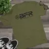 A green BFR - Logo - Unisex Tri-Blend Crew Tee with the word bfr on it.