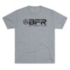 The BFR - Logo - Unisex Tri-Blend Crew Tee on a gray t - shirt.