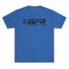 The BFR - Logo - Unisex Tri-Blend Crew Tee on a blue t-shirt.