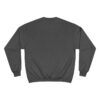 The back of a grey BFR Logo - Champion Sweatshirt with the word "Champion" on it.