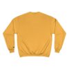 The back of a yellow BFR Logo - Champion sweatshirt.