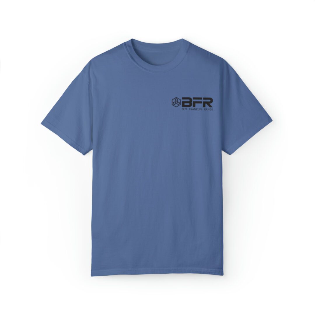 A BFR - DNTOM Logo - NEW LIMITED RUN - Unisex Garment-Dyed T-shirt with the word bpr on it.