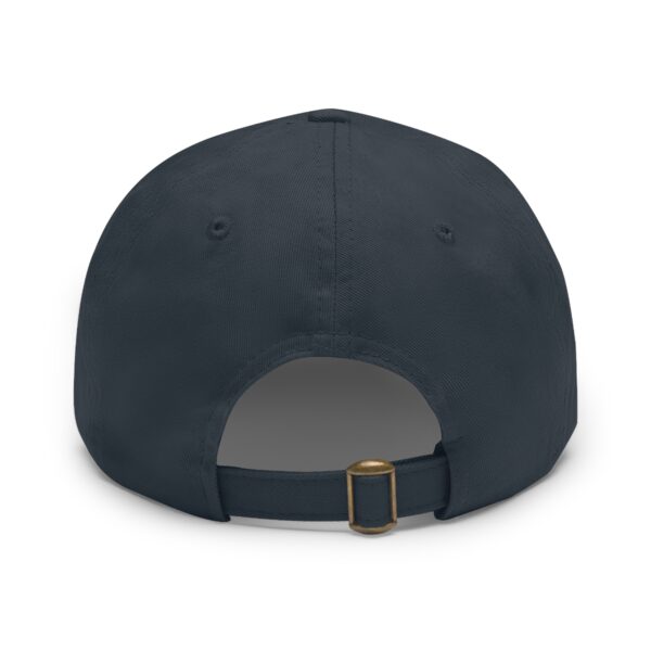 The back of a BFR Logo - Dad Hat with Leather Patch (Rectangle) with a gold buckle.