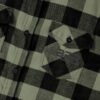 A BFR Logo - Unisex Flannel Shirt with a black and green checkered pattern.