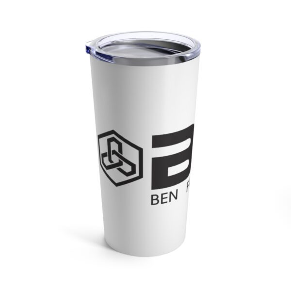 A white BFR Logo - Tumbler 20oz with the word ben on it.