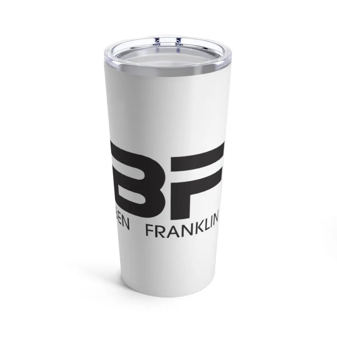 A white BFR Logo - Tumbler 20oz with the word bf franklin on it.