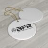 Two BFR Logo - Ceramic Ornament, 4 Shapes with the logo bfr on them.