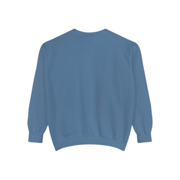 The back view of a BFR Logo - Unisex Garment-Dyed Sweatshirt.