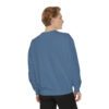 The back view of a man wearing a BFR Logo - Unisex Garment-Dyed Sweatshirt.
