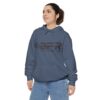 A woman wearing the BFR Logo - Unisex Garment-Dyed Hoodie.