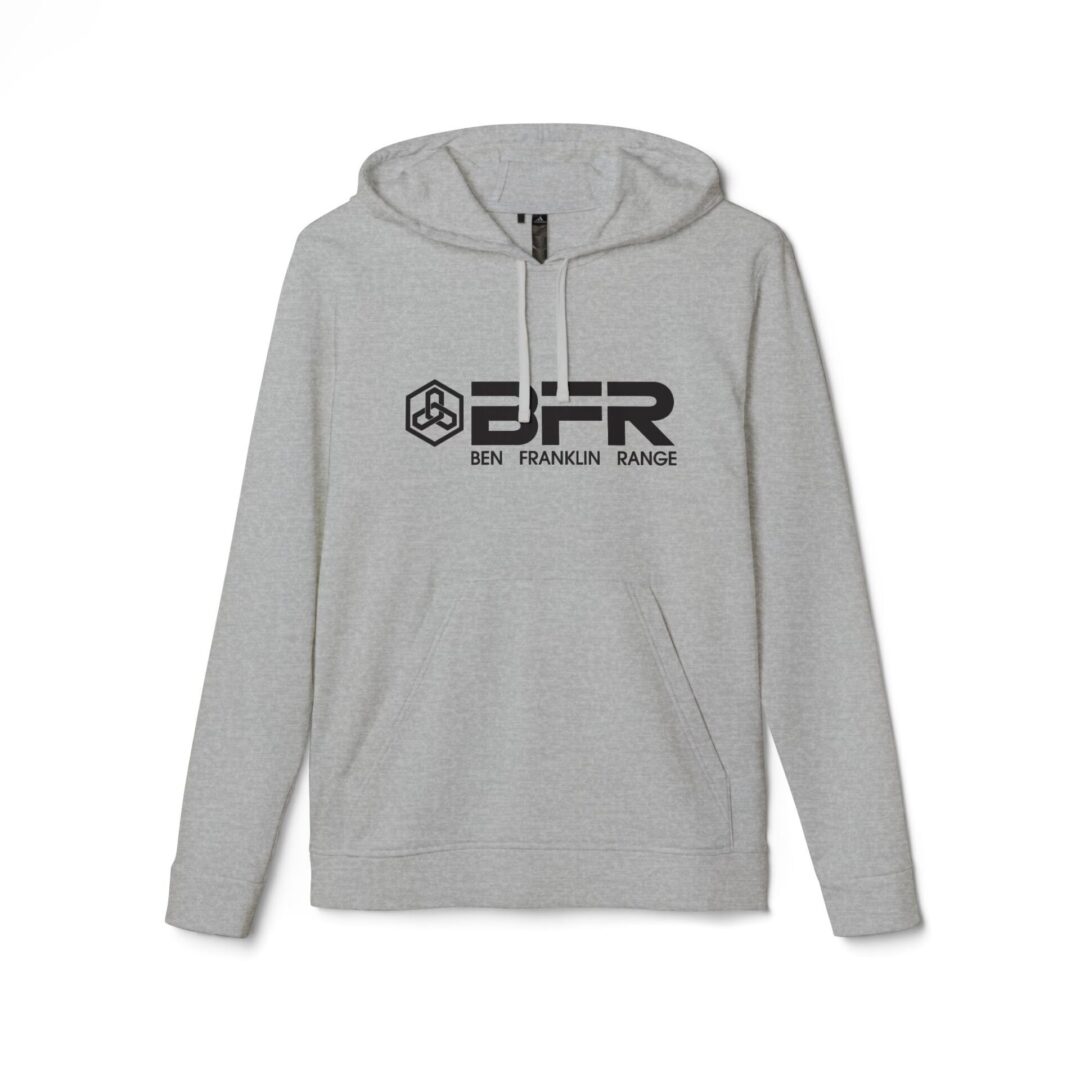 Gray hoodie with black BFR logo.