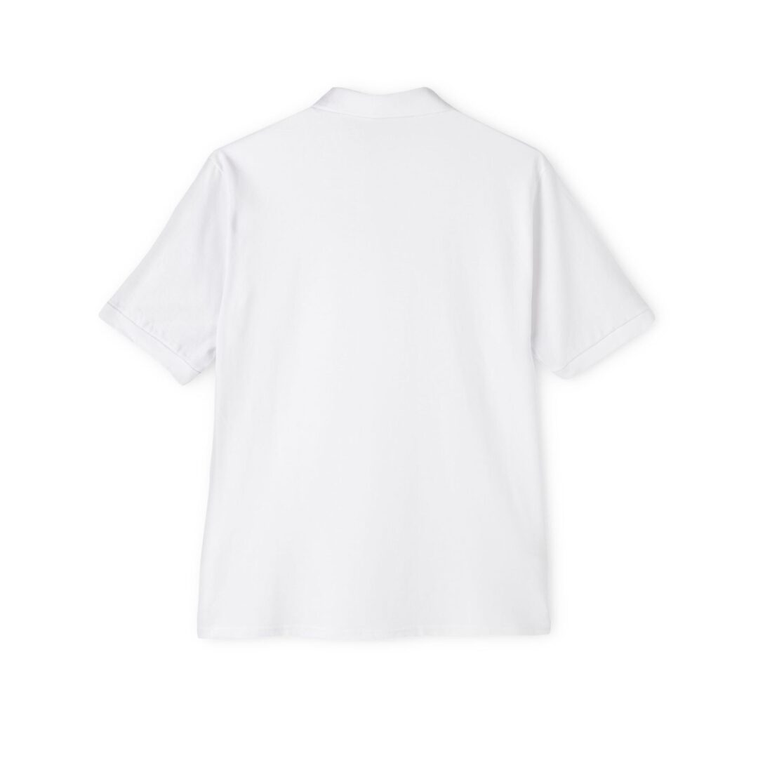 White short-sleeve shirt, back view.