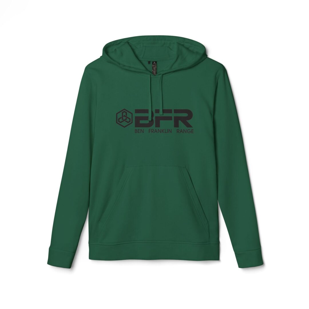 Green hoodie with BFR logo design.