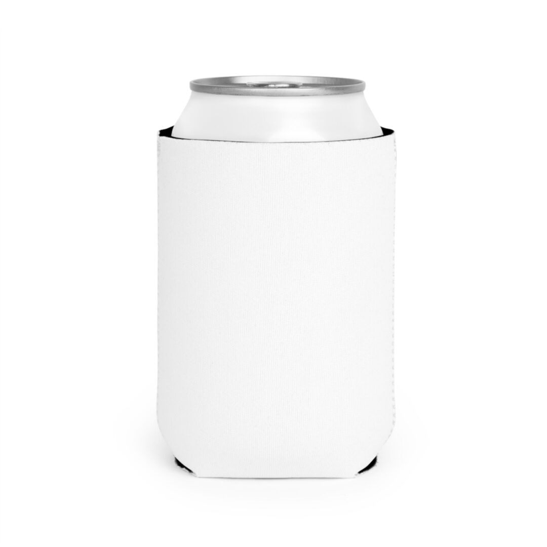 White can cooler with beverage can inside.
