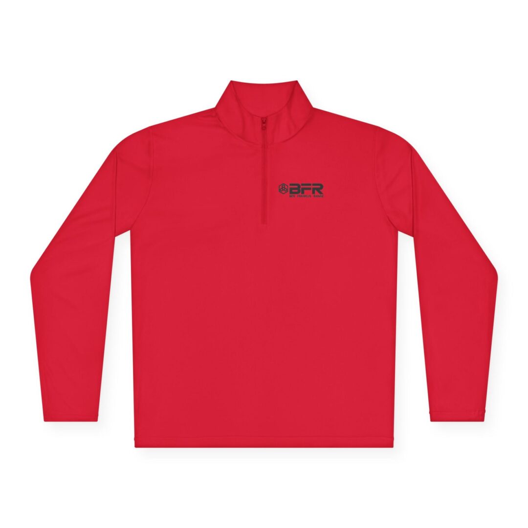 Red long-sleeve zip-up BFR pullover.