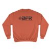 Orange sweatshirt with "BFR" logo design. Orange sweatshirt with "BFR" logo design.