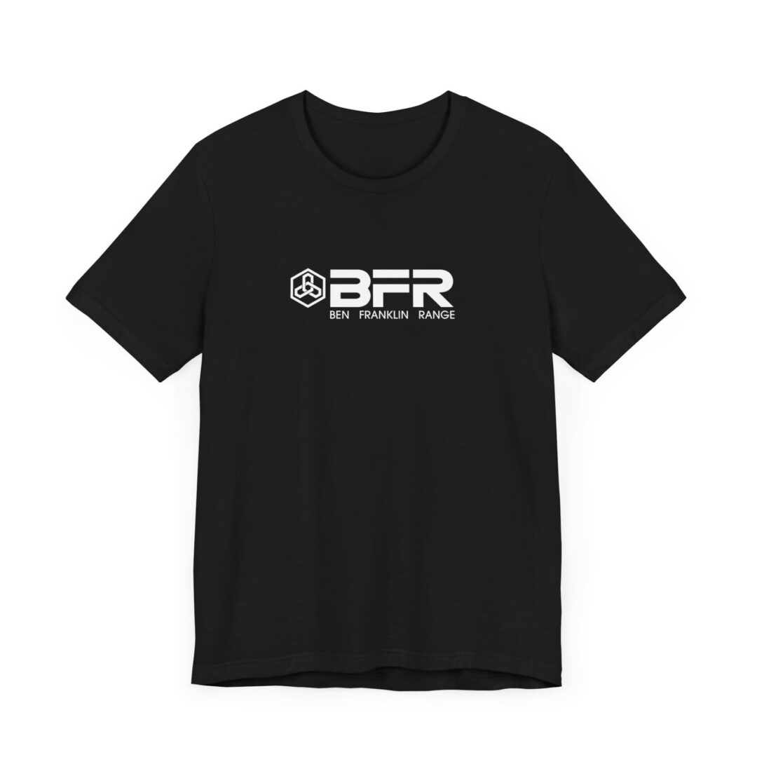 Black t-shirt with BFR logo design.