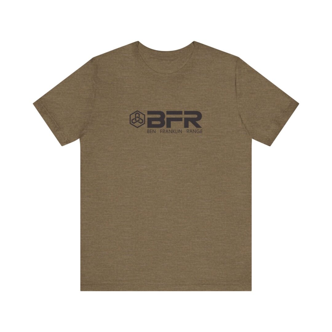 Brown T-shirt with BFR logo design.
