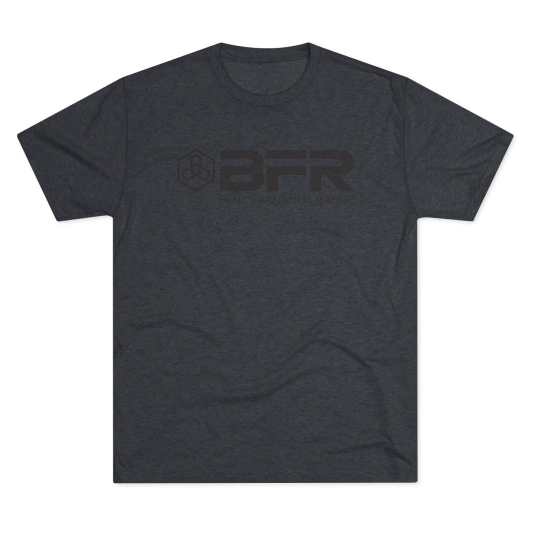 Charcoal T-shirt with BFR logo design.
