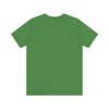 Green t-shirt, back view, plain design.