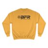 Yellow sweatshirt with "BFR" logo design. Yellow sweatshirt with "BFR" logo design.