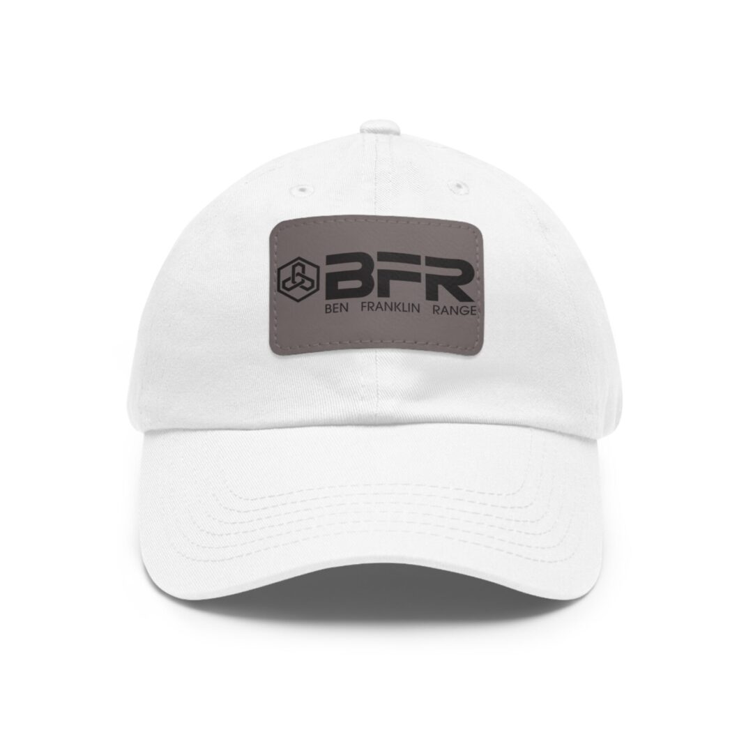 White cap with BFR logo on front.
