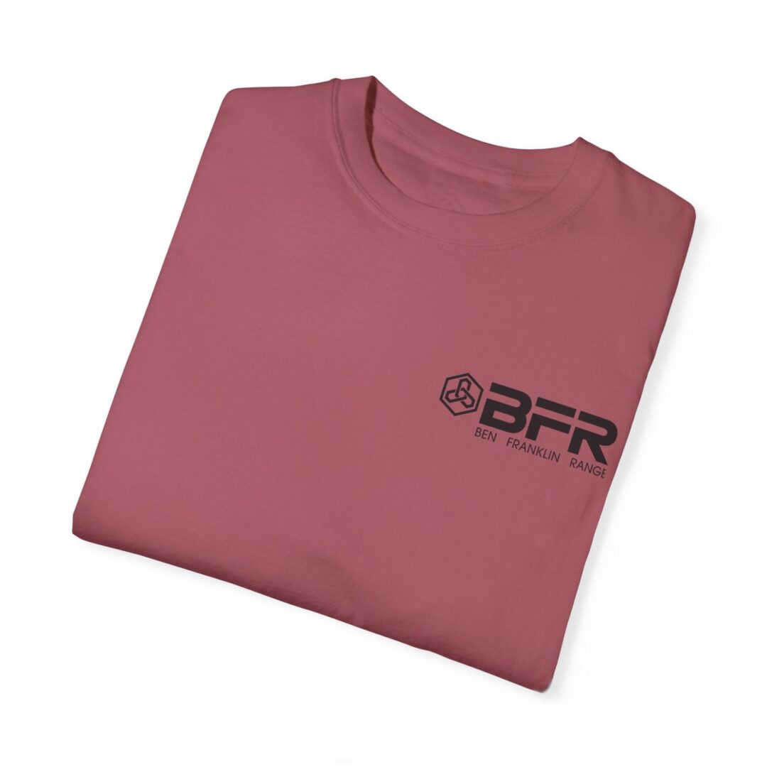Folded maroon shirt with BFR logo. Folded maroon shirt with BFR logo.