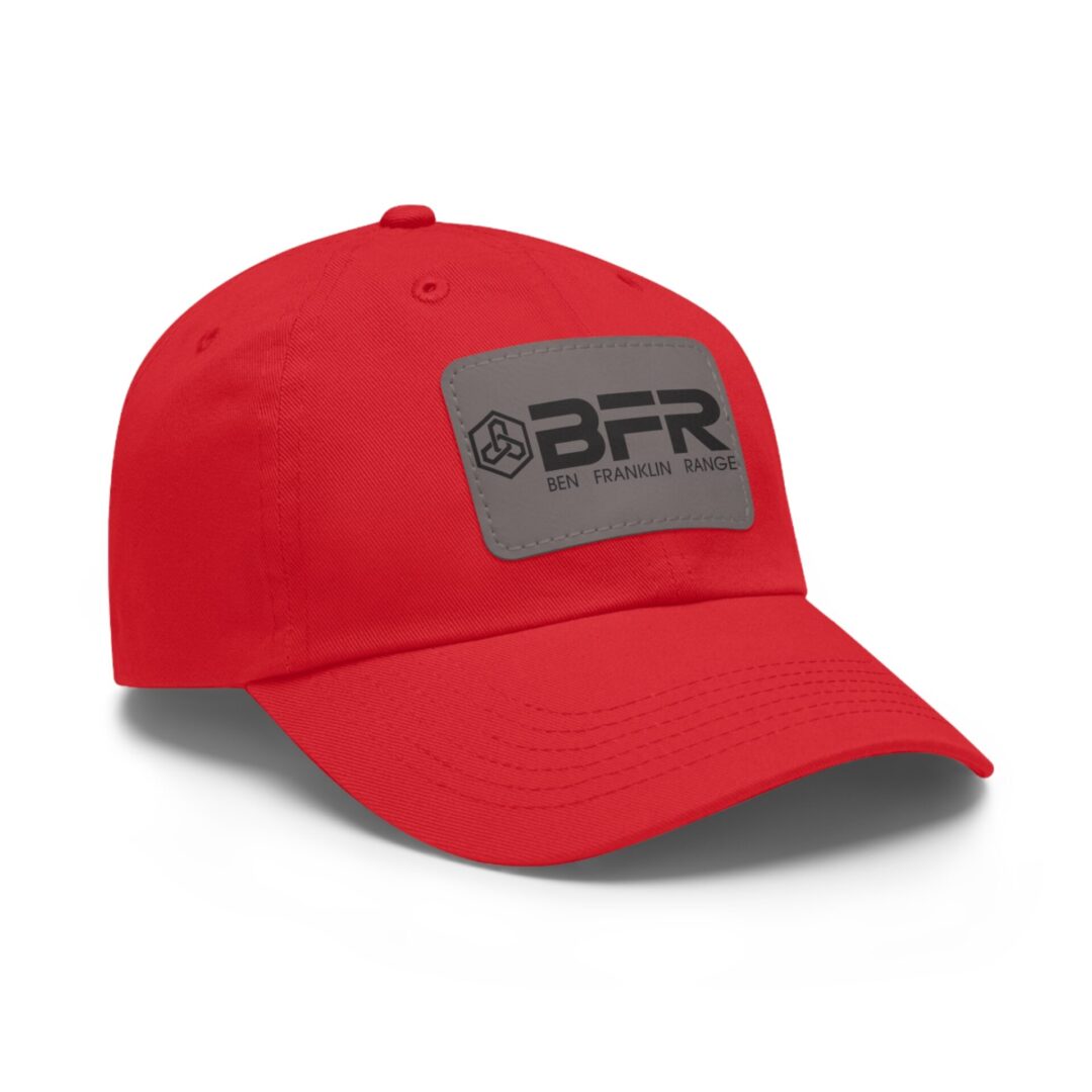Red cap with BFR logo patch.