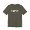 Gray T-shirt with BFR logo design.