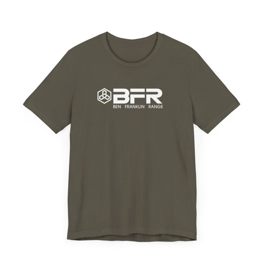 Gray T-shirt with BFR logo design.