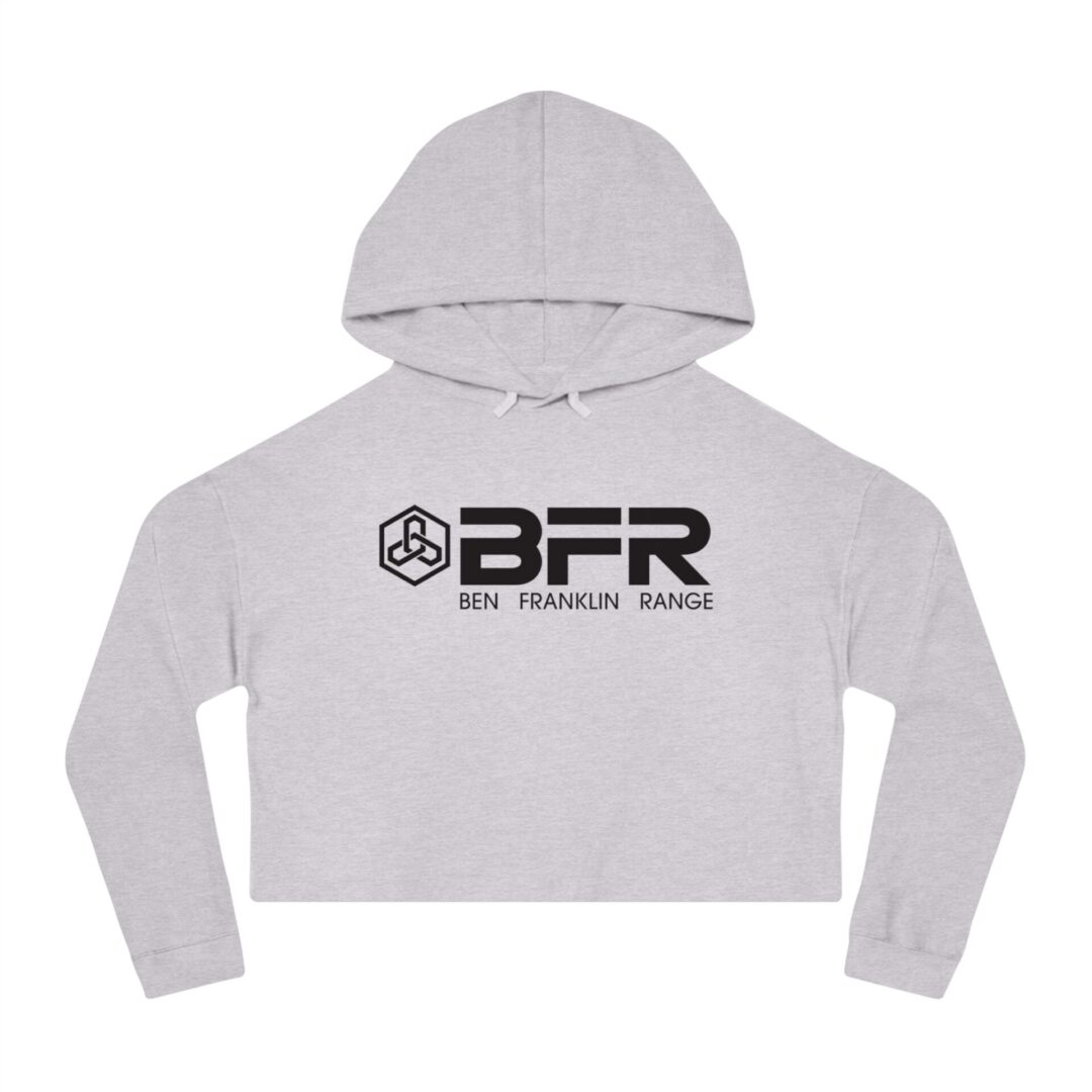 Gray hoodie with "BFR" logo design.