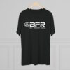 Black t-shirt with BFR logo hanging.