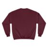 Maroon crewneck sweatshirt, back view. Maroon crewneck sweatshirt, back view.