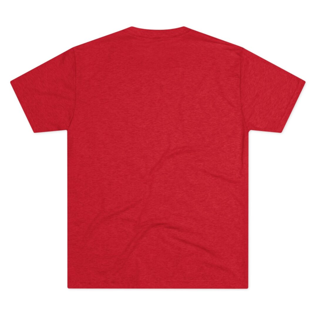 Red t-shirt back view.