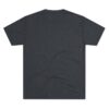 Back view of a plain dark t-shirt.