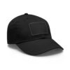 Black baseball cap with blank patch.