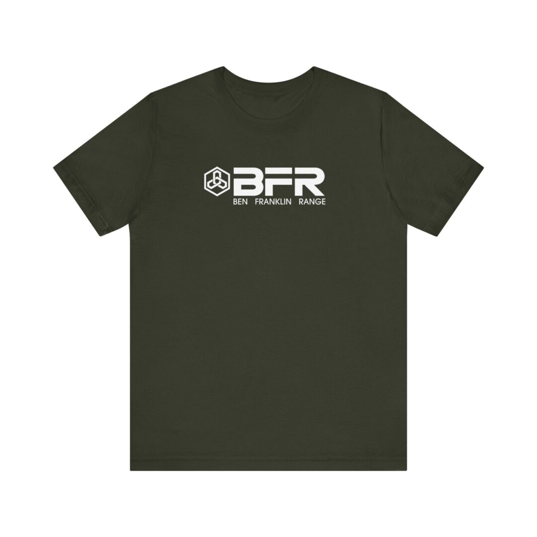 Black t-shirt with white BFR logo.