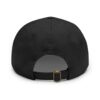 Back view of a black baseball cap.