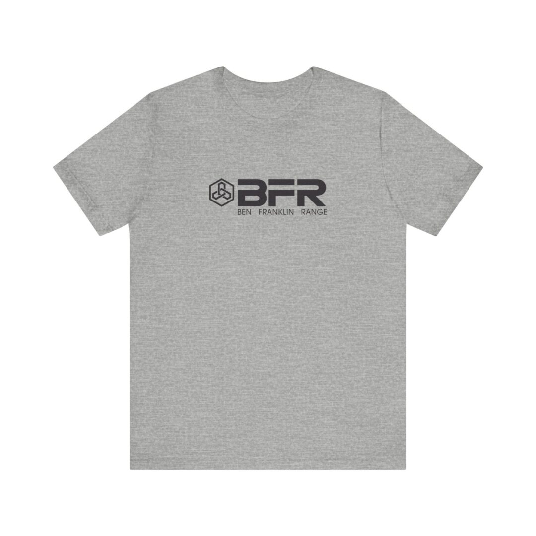 Gray T-shirt with BFR logo design.