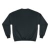 Black crewneck sweatshirt, back view. Black crewneck sweatshirt, back view.