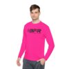 Man in pink long-sleeve shirt.