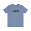 Blue T-shirt with BFR logo design.