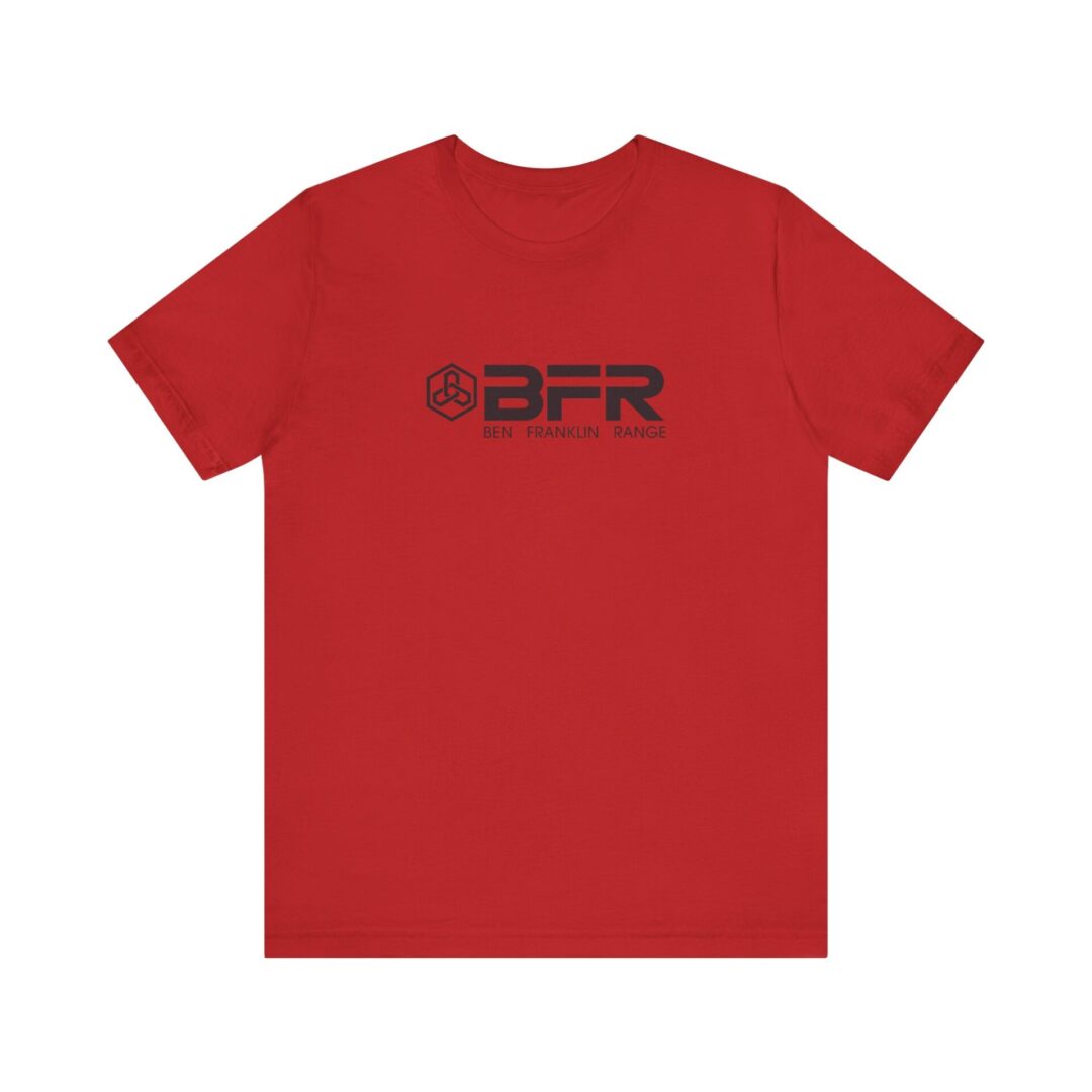 Red T-shirt with black BFR logo.
