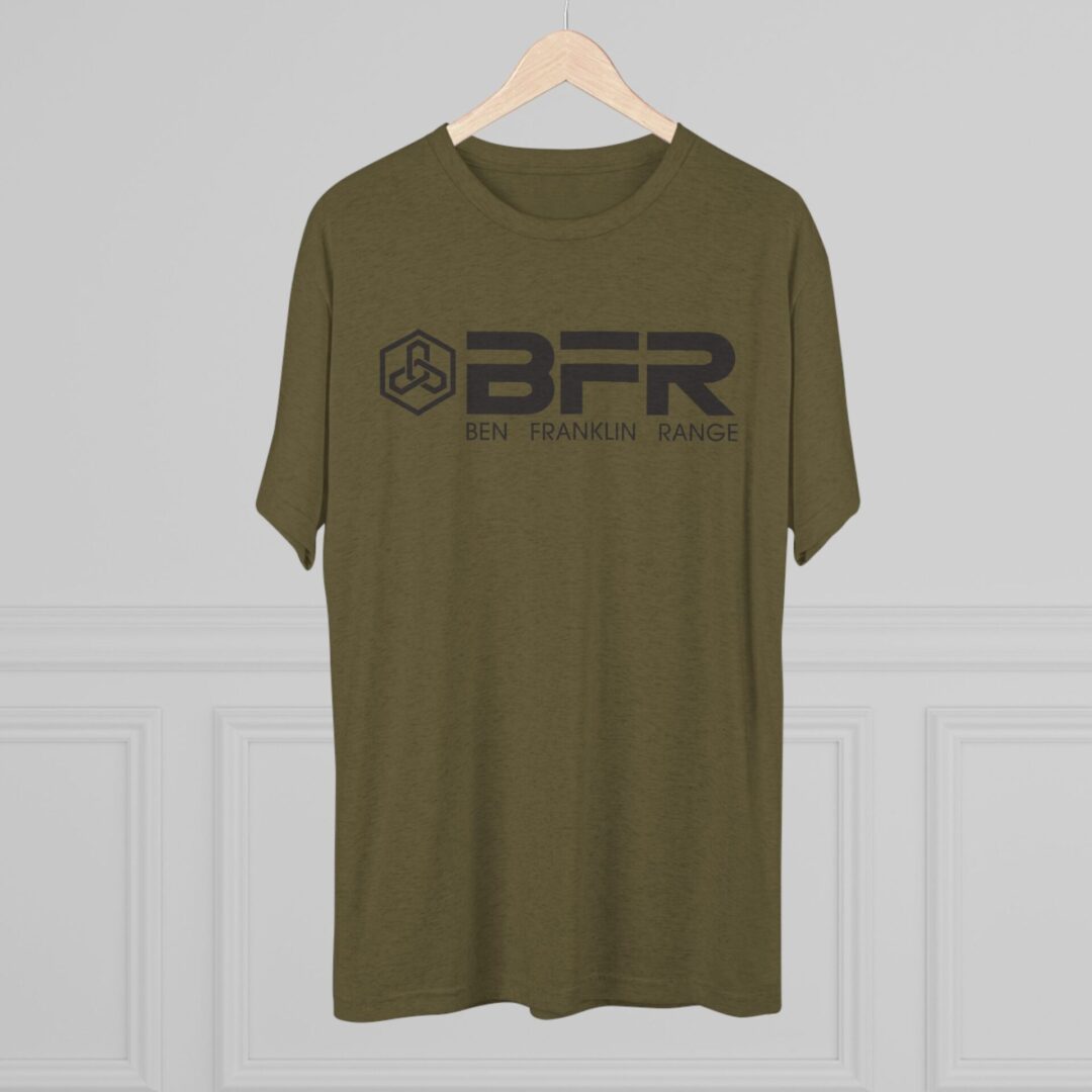 Olive green T-shirt with BFR logo.
